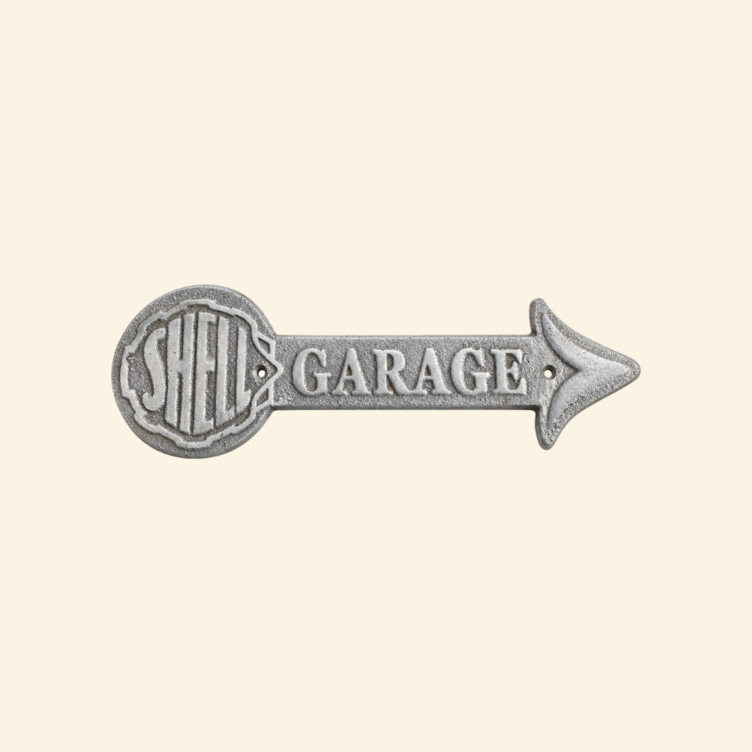 Shell Arrow - Cast Aluminum Sign Polished